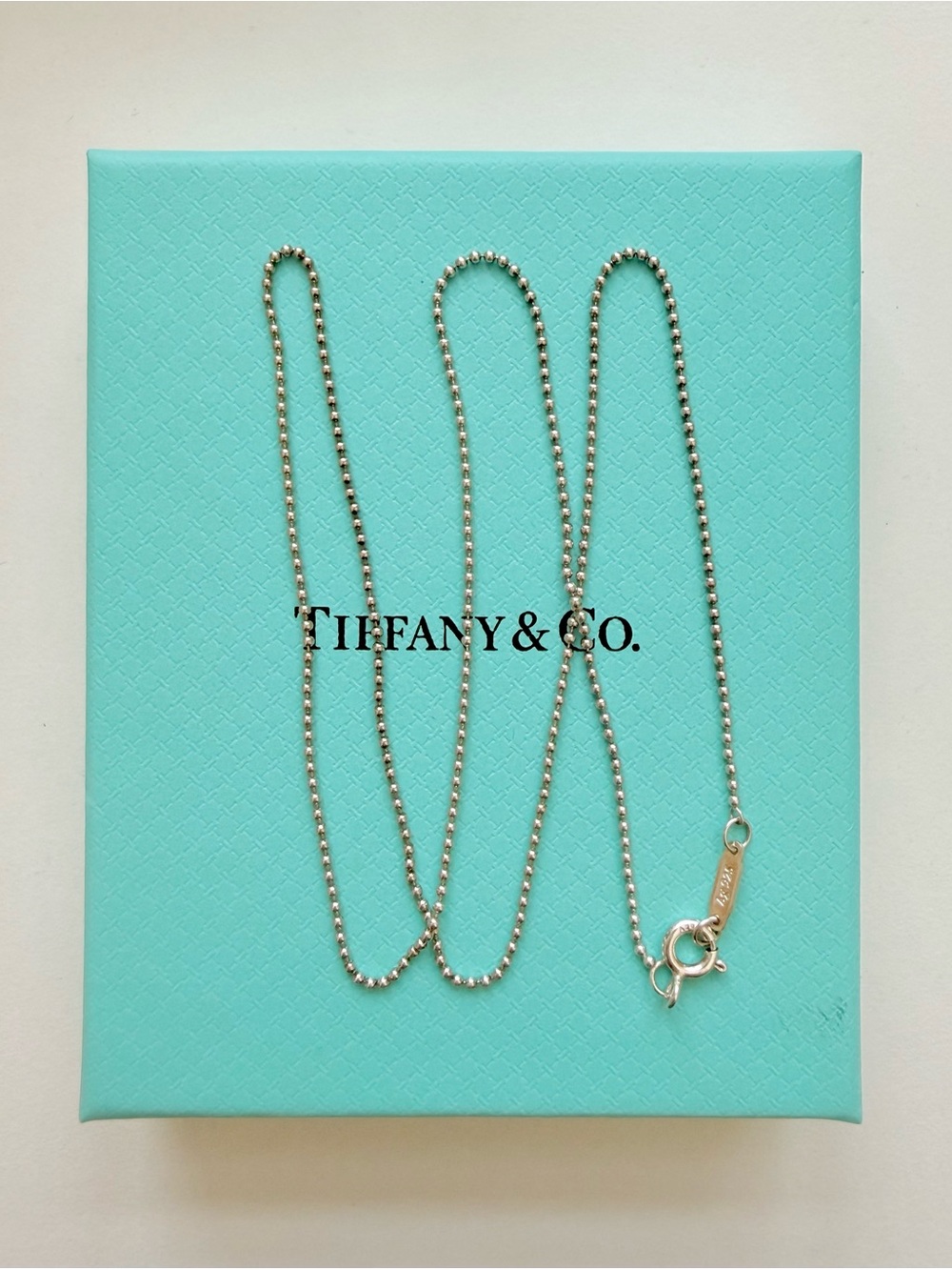 Tiffany & Co. Sterling Silver Ball Chain Necklace 18 in